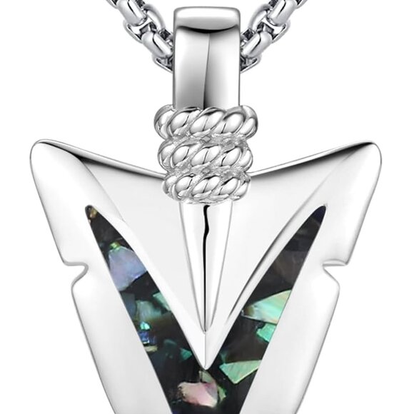 925 Sterling Silver Arrowhead Necklace with Gift Box – Perfect for Men & Women